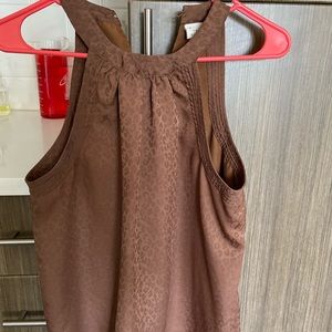 Small brown leopard print dress shirt